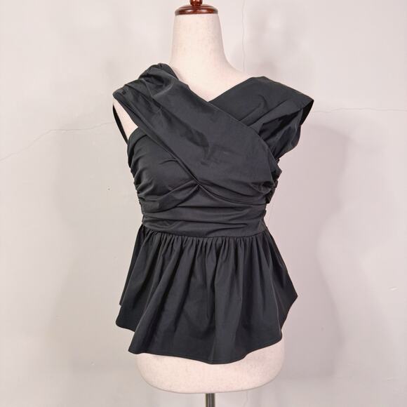Altuzarra Black Pella Top NWT Size 34 Off Shoulder Draped $895 Made In Italy - Picture 1 of 7